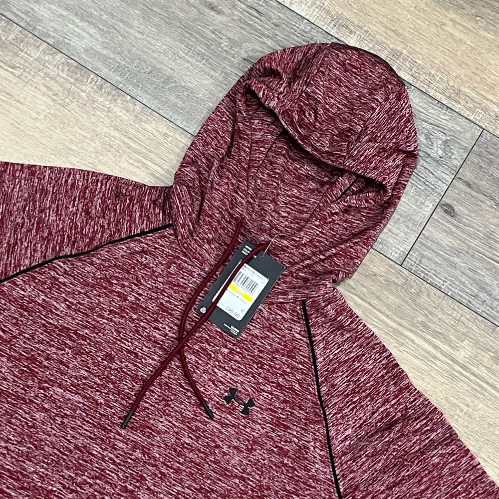 Under Armour Hooded Top New Size Medium Burgundy/Black - Picture 5 of 9